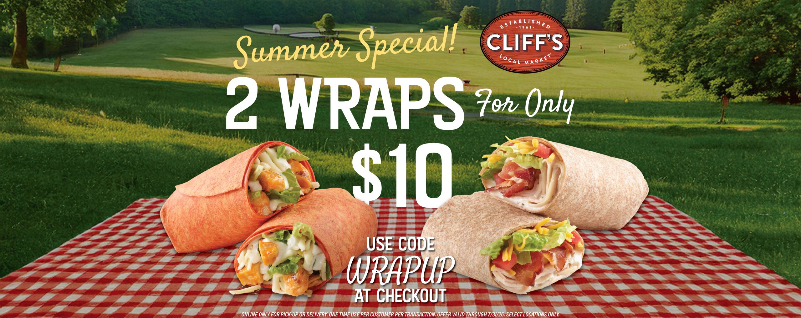 2 Wraps for Only $10!